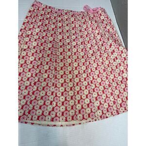 J.Crew‎ Spring Summer Skirt Pink White Adjustable Waist Floral Cotton Womens 10